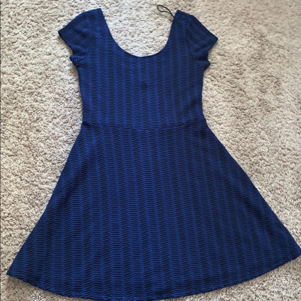 Blue and Black Patterned Dress !!